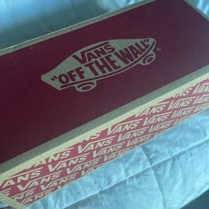 Suede vans with hood lettering